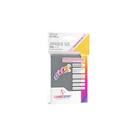 Gamegenic - PRIME Japanese Sized Sleeves Dark Gray (60 Sleeves)-GGS10126ML
