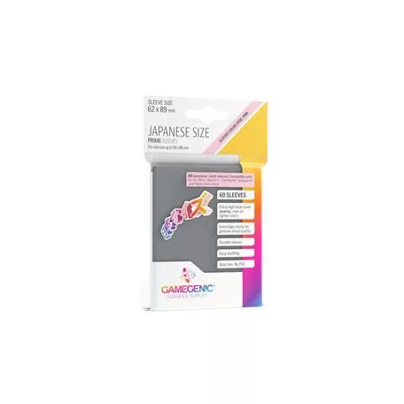 Gamegenic - PRIME Japanese Sized Sleeves Dark Gray (60 Sleeves)-GGS10126ML