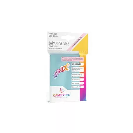 Gamegenic - PRIME Japanese Sized Sleeves Clear (60 Sleeves)-GGS10127ML