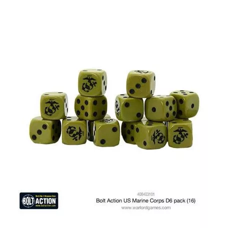 Bolt Action - US Marine Corps D6 Dice (16)-408403101