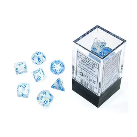 Chessex Borealis Mini-Polyhedral Icicle/light blue Luminary 7-Die Set-20581