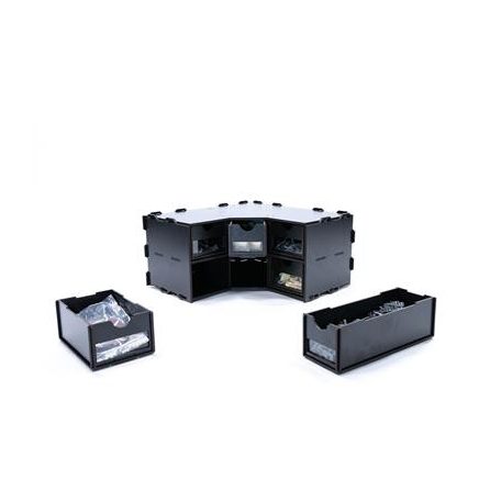 Kraken Wargames Black Paint Rack: Eckteil mit Schubladen-KWG0523-1