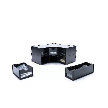 Kraken Wargames - Black Rack - Corner Element with Drawers-KWG0523-1