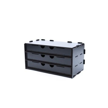 Kraken Wargames Black Paint Rack: Schrank mit 3 langen Schubladen-KWG0523-8