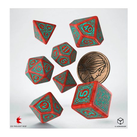 The Witcher Dice Set Triss - Merigold the Fearless (7 & unique coin)-SWTR02