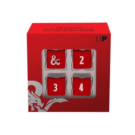 UP - Heavy Metal Red and White D6 Dice Set for Dungeons & Dragons-18397