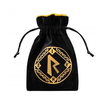 Runic Black & golden Velour Dice Bag-BRUN201