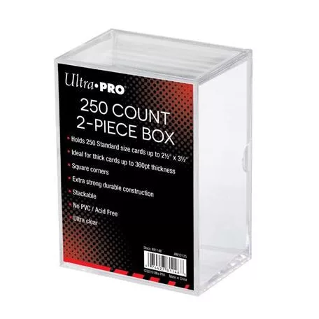 UP - 2-Piece 250 Count Clear Card Storage Box-81148