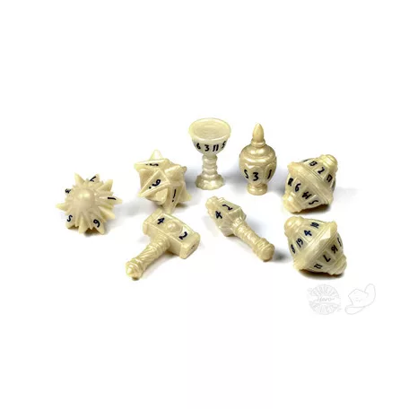 PolyHero Cleric 8 Dice Set Celestial Ivory-PHD2306