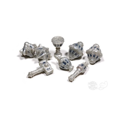 PolyHero Cleric 8 Dice Set Spirited Steel-PHD2307