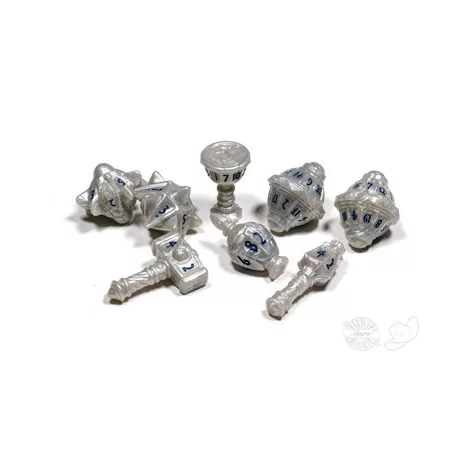 PolyHero Cleric 8 Dice Set Spirited Steel-PHD2307