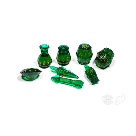 PolyHero Rogue 8 Dice Set Emerald Emissary-PHD2321