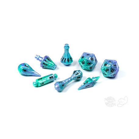 PolyHero Wizard 8 Dice Set Aether Mist-PHD2327