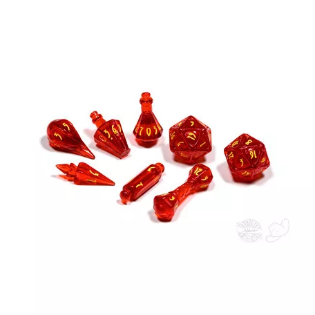 PolyHero Wizard 8 Dice Set Dragonfire-PHD2324
