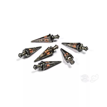 PolyHero Warrior 6d6 Swords Steel Grey-PHD2332