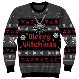 The Witcher 3 Merry Witchmas Ugly Holiday Sweater-12482-BLK-05-LRG-000