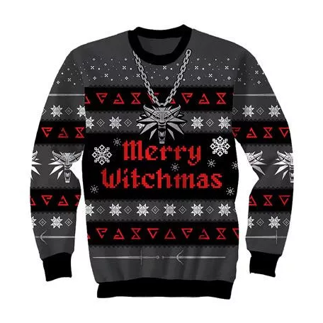 The Witcher 3 Merry Witchmas Ugly Holiday Sweater-12482-BLK-05-LRG-000