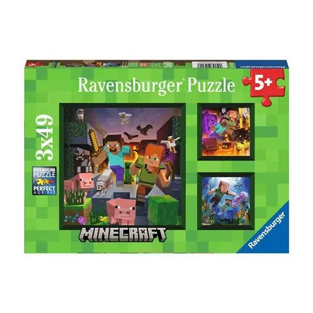 Ravensburger Puzzle Minecraft Biomes 3 x 49 pcs-05621