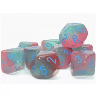 Gemini Gel Green-Pink/blue Luminary Set of 10 d10s-26264