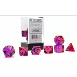 Gemini Polyhedral Translucent Red-Violet/gold 7-Die Set-26467