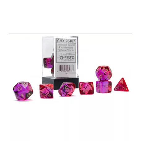 Gemini Polyhedral Translucent Red-Violet/gold 7-Die Set-26467