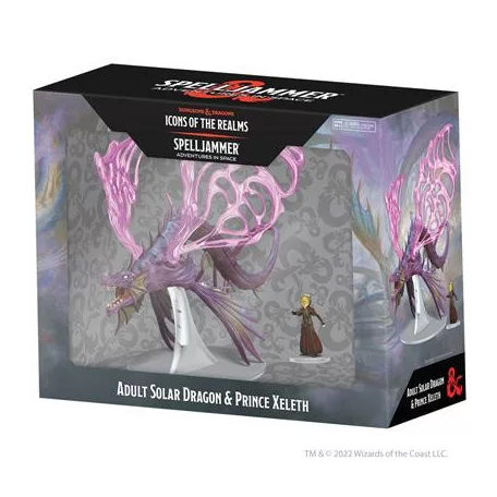 D&D Icons of the Realms: Spelljammer Adventures in Space - Adult Solar Dragon & Prince Xeleth Set 24-96168