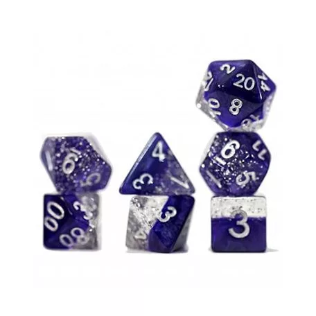 Halfsies Dice - Glitter Edition - Purple (7 Dice Set)-GKGHG50