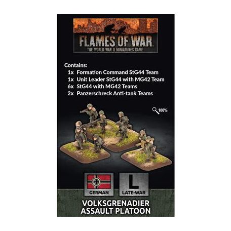 Flames Of War - Volksgrenadier Assualt Platoon (41x Figs) - EN-GE846
