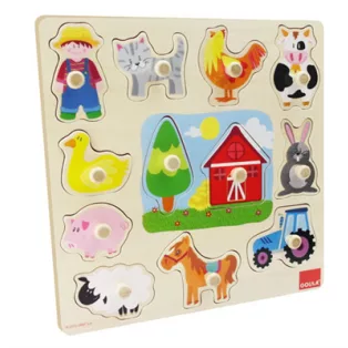GOULA Holzpuzzle Silhouetten Bauernhof-53025