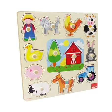 GOULA Holzpuzzle Silhouetten Bauernhof-53025