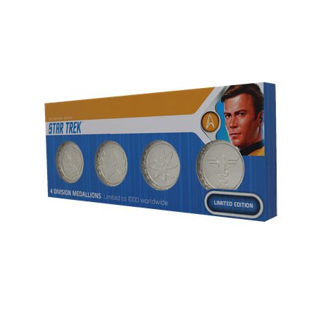 Star Trek Set of 4 Starfleet Division Medallions in .999 Silver Plating-THG-TREK07S