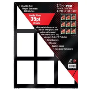 UP - 35PT 9-Card Black Border UV ONE-TOUCH Magnetic Holder-15299