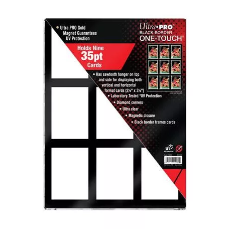 UP - 35PT 9-Card Black Border UV ONE-TOUCH Magnetic Holder-15299