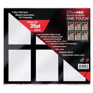 UP - 35PT 6-Card Black Border UV ONE-TOUCH Magnetic Holder-15403