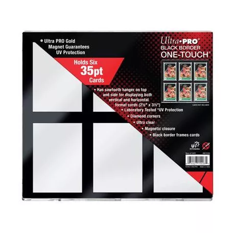 UP - 35PT 6-Card Black Border UV ONE-TOUCH Magnetic Holder-15403