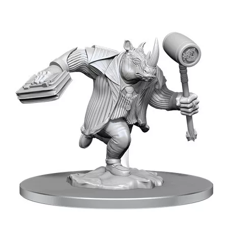 Magic: the Gathering Unpainted Miniatures: Freelance Muscle and Rhox Pummeler-90564