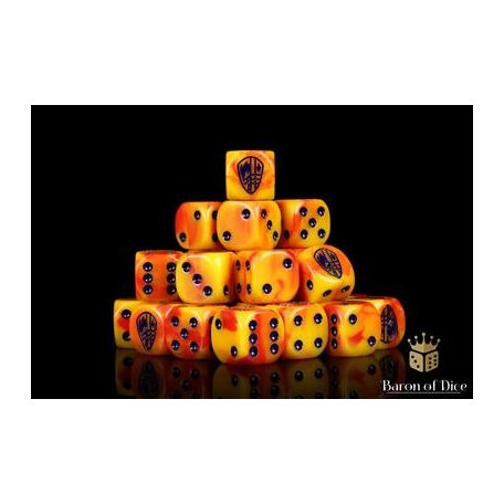 Conquest - Baron of Dice: Hundred Kingdom Faction Dice on Red swirl Dice-PBW8516