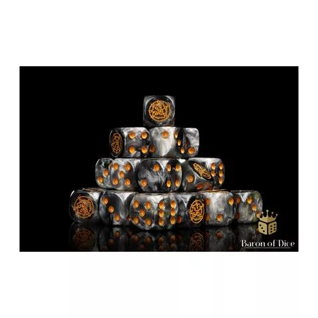 Conquest - Baron of Dice: Dweghom Faction Dice on Gray swirl Dice-PBW8518