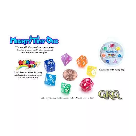 Mighty Tiny Dice - Rainbow Bits (7 Dice Set)-GKGTINYSG777