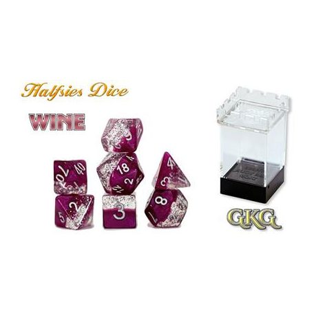 Halfsies Dice - Glitter Edition - Wine (7 Dice Set)-GKGHG01