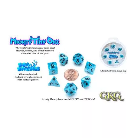Mighty Tiny Dice - Sea Sparkle (7 Dice Set)-GKGTINYR3