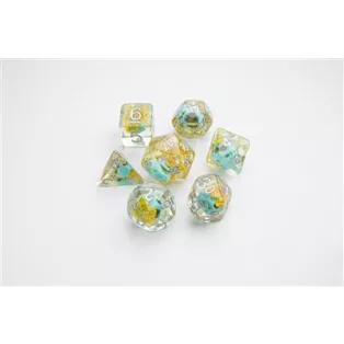 Gamegenic - Embraced Series - Green Skull - RPG Dice Set (7pcs)-GGS50004ML