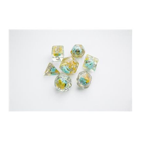 Gamegenic - Embraced Series - Green Skull - RPG Dice Set (7pcs)-GGS50004ML