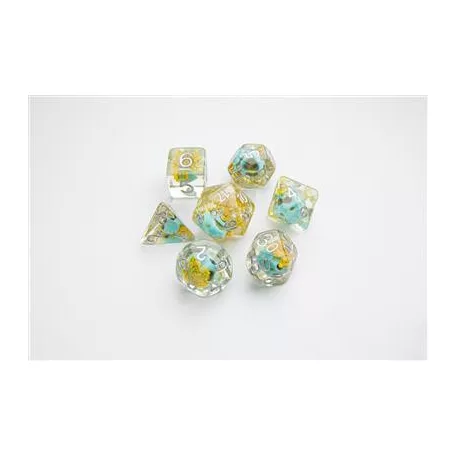 Gamegenic - Embraced Series - Green Skull - RPG Dice Set (7pcs)-GGS50004ML