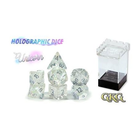 Holographic Dice - Unicorn (7 Dice Set)-GKGHL000