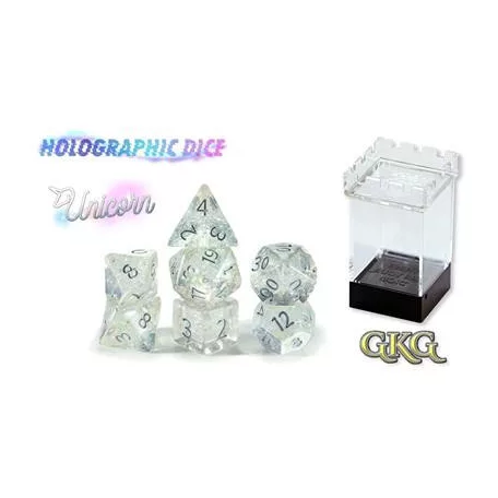 Holographic Dice - Unicorn (7 Dice Set)-GKGHL000
