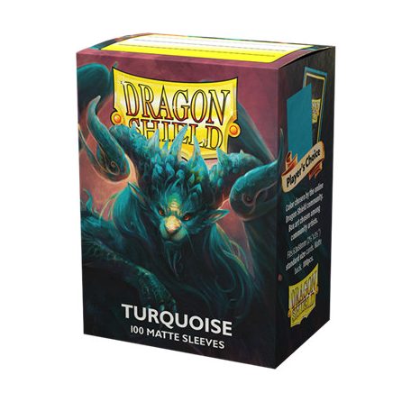 Dragon Shield Standard size Matte Sleeves Turquoise 'Atebeck' (100 Sleeves)-AT-11055