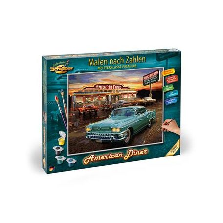 Malen nach Zahlen: American Diner - DE/EN/FR/IT/NL/RU-609130877