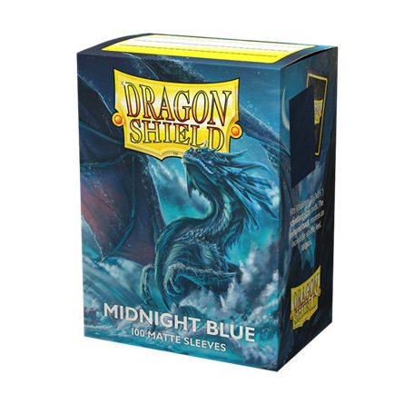 Dragon Shield Standard size Matte Sleeves - Midnight Blue (100 Sleeves)-AT-11057