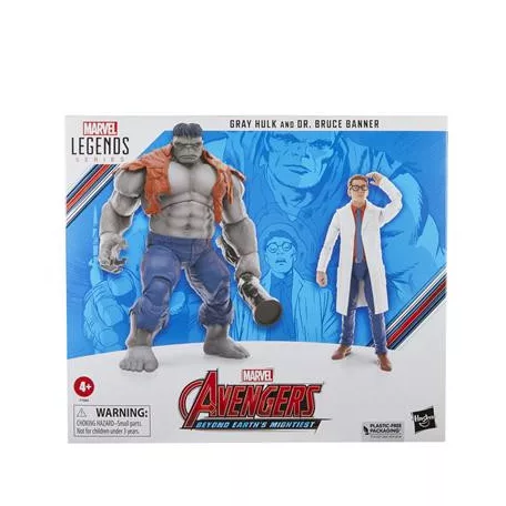 Hasbro Marvel Legends Series Gray Hulk and Dr. Bruce Banner-F70845L0
